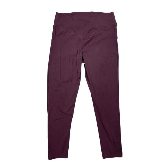 PINK Victoria's Secret Cotton Blend Leggings XL Brown Cross Waist Yoga Lounge - Picture 1 of 9